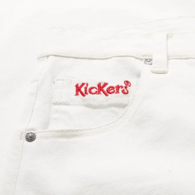 Jean classique à jambes évasées Kickers pour femme, blanc Jean classique à jambes évasées Kickers pour femme, blanc