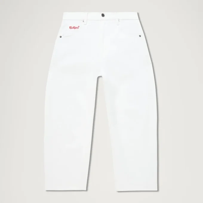 Jean classique à jambes évasées Kickers pour femme, blanc Jean classique à jambes évasées Kickers pour femme, blanc