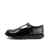 Jeunes Femmes Kick T-Bar Cuir synthétique Vernis Noir