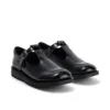 Jeunes Femmes Kick T-Bar Cuir synthétique Vernis Noir