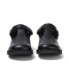 Jeunes Femmes Kick T-Bar Cuir Velours Noir
