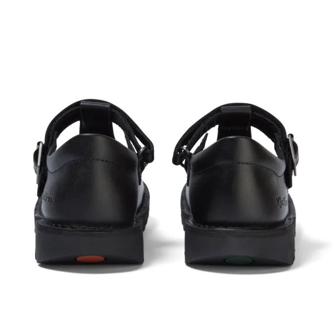 Jeunes Femmes Kick T-Bar Cuir Velours Noir