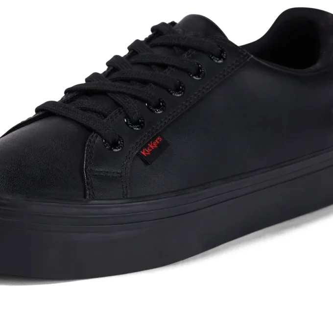 Jeunes Femmes Tovni Stack Cuir Noir