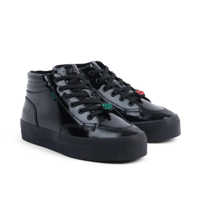 Jeunes Femmes Tovni Stack Hi Flower Cuir verni Noir