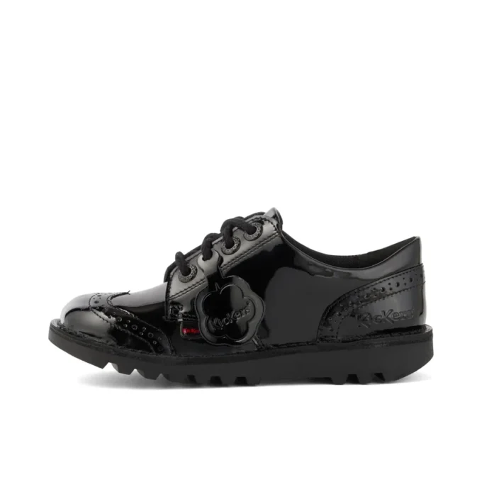 Jeunes filles Kick Lo Brogue Cuir verni noir