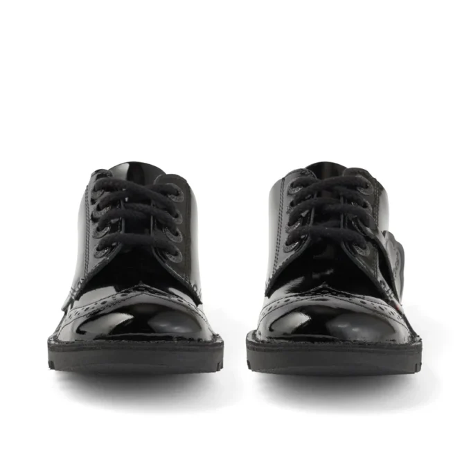 Jeunes filles Kick Lo Brogue Cuir verni noir