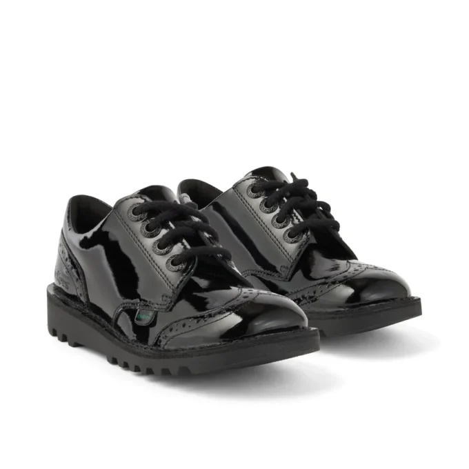 Jeunes filles Kick Lo Brogue Cuir verni noir