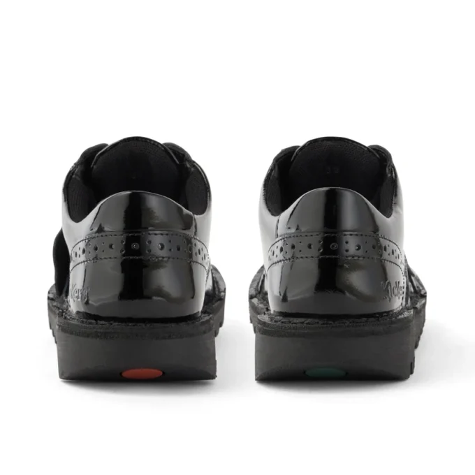Jeunes filles Kick Lo Brogue Cuir verni noir