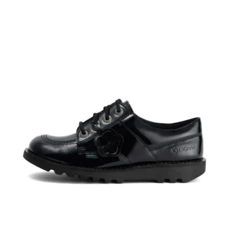 Jeunes filles Kick Lo en simili cuir verni noir