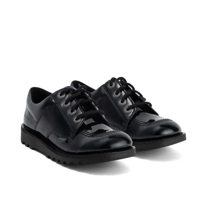 Jeunes filles Kick Lo en simili cuir verni noir Jeunes filles Kick Lo en simili cuir verni noir