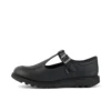Jeunes filles Kick T-Bar en simili cuir noir Jeunes filles Kick T-Bar en simili cuir noir