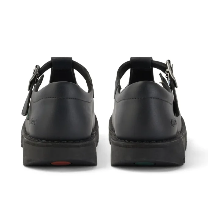 Jeunes filles Kick T-Bar en simili cuir noir Jeunes filles Kick T-Bar en simili cuir noir