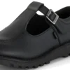 Jeunes filles Kick T-Bar en simili cuir noir Jeunes filles Kick T-Bar en simili cuir noir