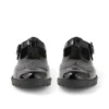 Jeunes filles Lachly Brogue T Bar Cuir verni Noir Jeunes filles Lachly Brogue T Bar Cuir verni Noir