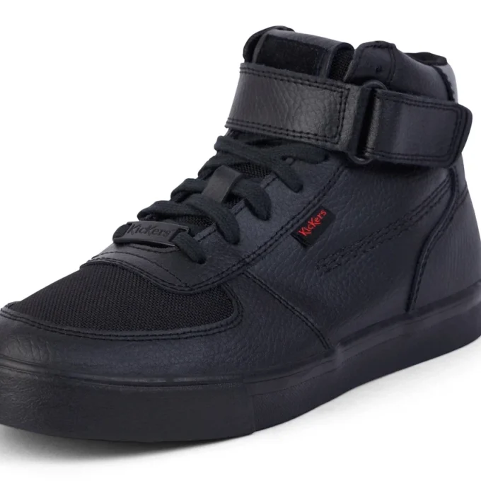 Jeunes Unisexe Tovni Hi Mix Mesh Cuir Noir