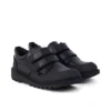 Junior Garçons Kick Scuff Cuir double noir Junior Garçons Kick Scuff Cuir double noir