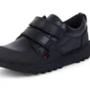 Junior Garçons Kick Scuff Cuir double noir Junior Garçons Kick Scuff Cuir double noir