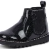 Kick Chelsea Galactic en cuir noir pour bébé fille Kick Chelsea Galactic en cuir noir pour bébé fille