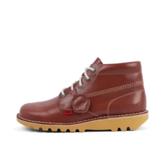 Kick Hi en cuir alternative pour adulte unisexe, marron foncé