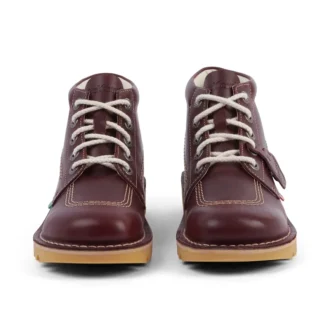 Kick Hi en cuir pour adulte unisexe, rouge foncé