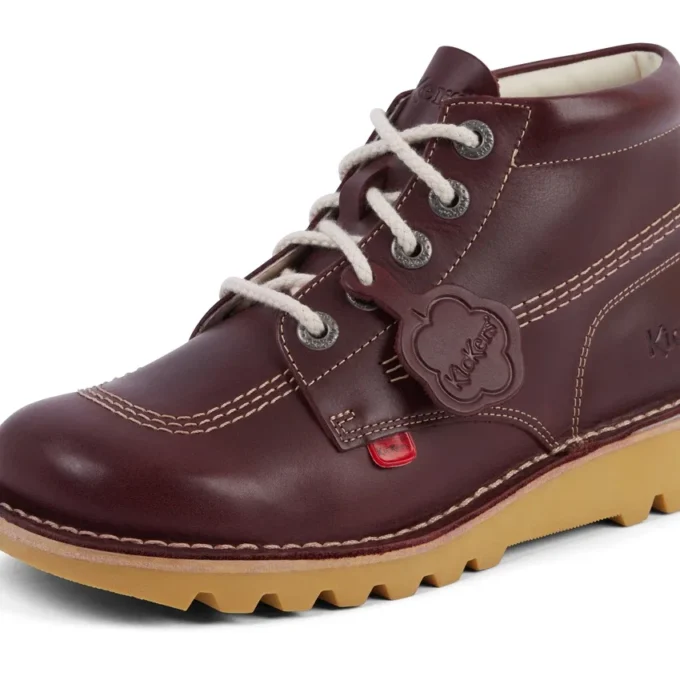 Kick Hi en cuir pour adulte unisexe, rouge foncé Kick Hi en cuir pour adulte unisexe, rouge foncé