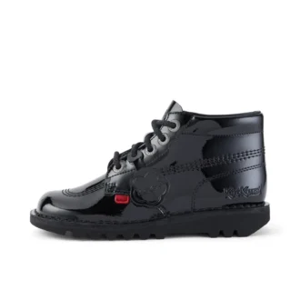 Kick Hi en cuir verni noir, unisexe pour jeunes
