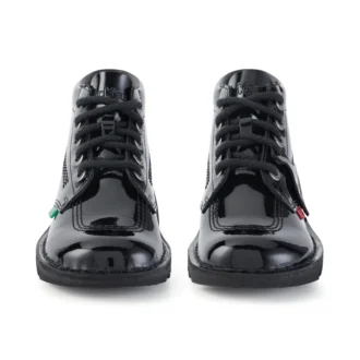 Kick Hi en cuir verni noir, unisexe pour jeunes