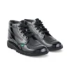 Kick Hi en cuir verni noir, unisexe pour jeunes