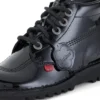 Kick Hi en cuir verni noir, unisexe pour jeunes