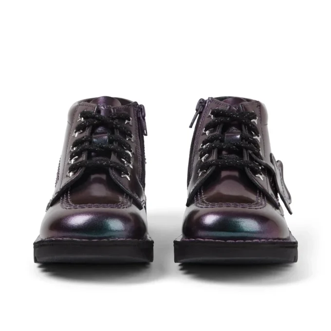 Kick Hi Galactic en cuir verni violet pour petite fille