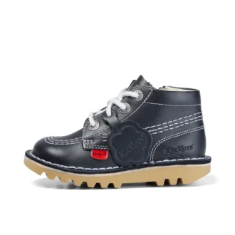 Kick Hi Hi Zip en cuir bleu marine unisexe pour bébé