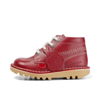 Kick Hi Hi Zip en cuir rouge unisexe pour bébé