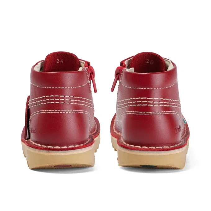 Kick Hi Hi Zip en cuir rouge unisexe pour bébé Kick Hi Hi Zip en cuir rouge unisexe pour bébé