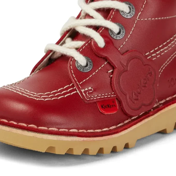 Kick Hi Hi Zip en cuir rouge unisexe pour bébé Kick Hi Hi Zip en cuir rouge unisexe pour bébé
