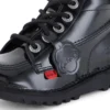 Kick Hi Hi Zip en cuir verni noir, junior unisexe Kick Hi Hi Zip en cuir verni noir, junior unisexe