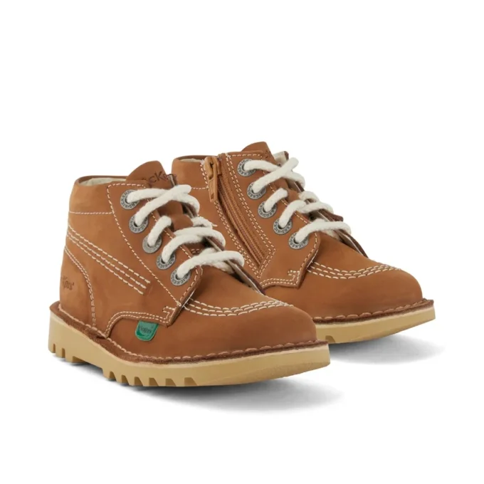 Kick Hi Hi Zip en nubuck beige pour bébé unisexe