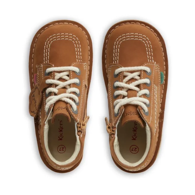 Kick Hi Hi Zip en nubuck beige pour bébé unisexe