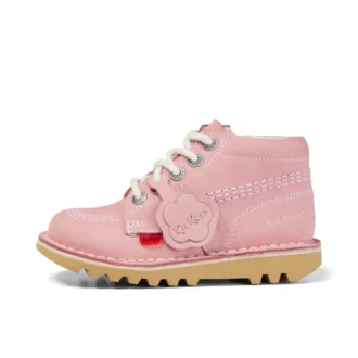 Kick Hi Hi Zip en nubuck rose clair pour bébé, unisexe