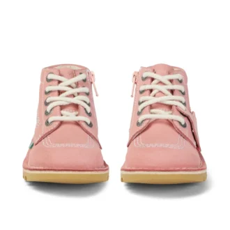Kick Hi Hi Zip en nubuck rose clair pour bébé, unisexe