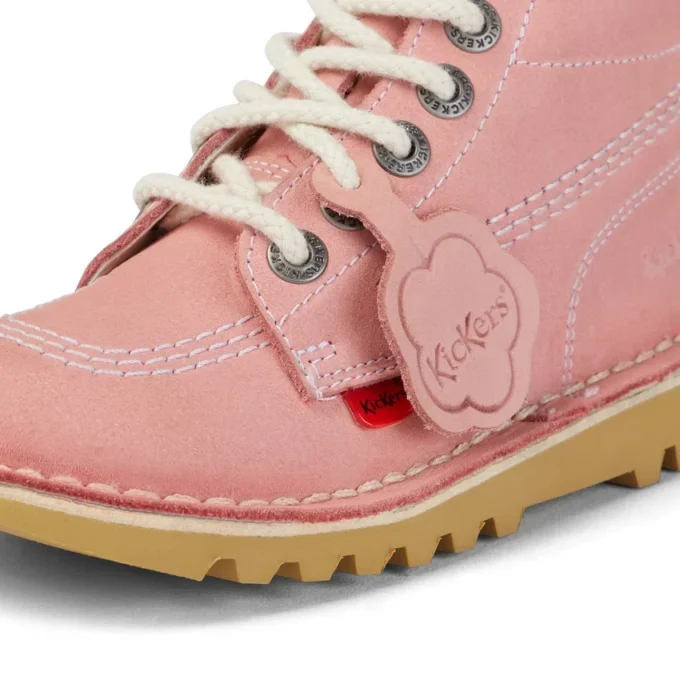Kick Hi Hi Zip en nubuck rose clair pour bébé, unisexe