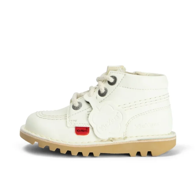 Kick Hi Hi Zip en simili cuir unisexe pour bébé, blanc Kick Hi Hi Zip en simili cuir unisexe pour bébé, blanc