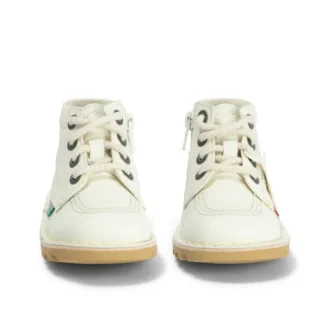 Kick Hi Hi Zip en simili cuir unisexe pour bébé, blanc