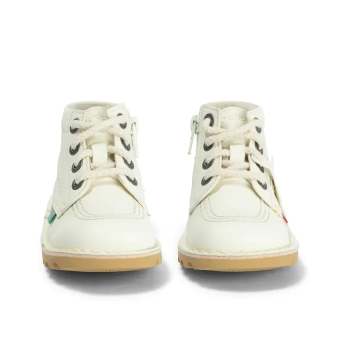 Kick Hi Hi Zip en simili cuir unisexe pour bébé, blanc Kick Hi Hi Zip en simili cuir unisexe pour bébé, blanc