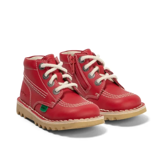 Kick Hi Hi Zip en simili cuir unisexe pour bébé, rouge Kick Hi Hi Zip en simili cuir unisexe pour bébé, rouge