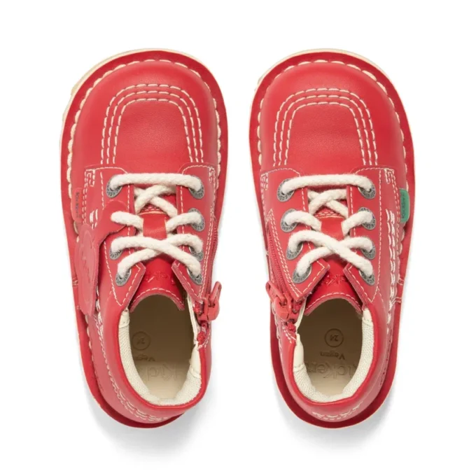 Kick Hi Hi Zip en simili cuir unisexe pour bébé, rouge Kick Hi Hi Zip en simili cuir unisexe pour bébé, rouge