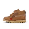 Kick Hi Roll en cuir beige unisexe pour tout-petits