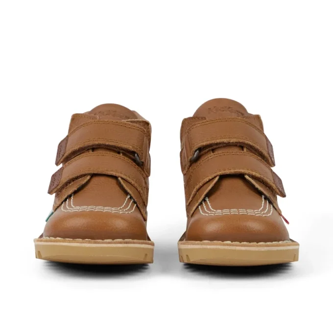 Kick Hi Roll en cuir beige unisexe pour tout-petits