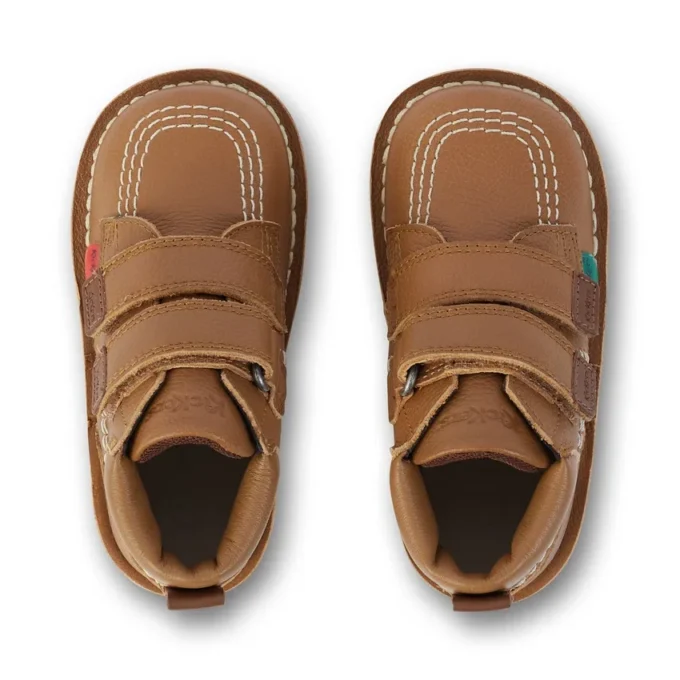 Kick Hi Roll en cuir beige unisexe pour tout-petits