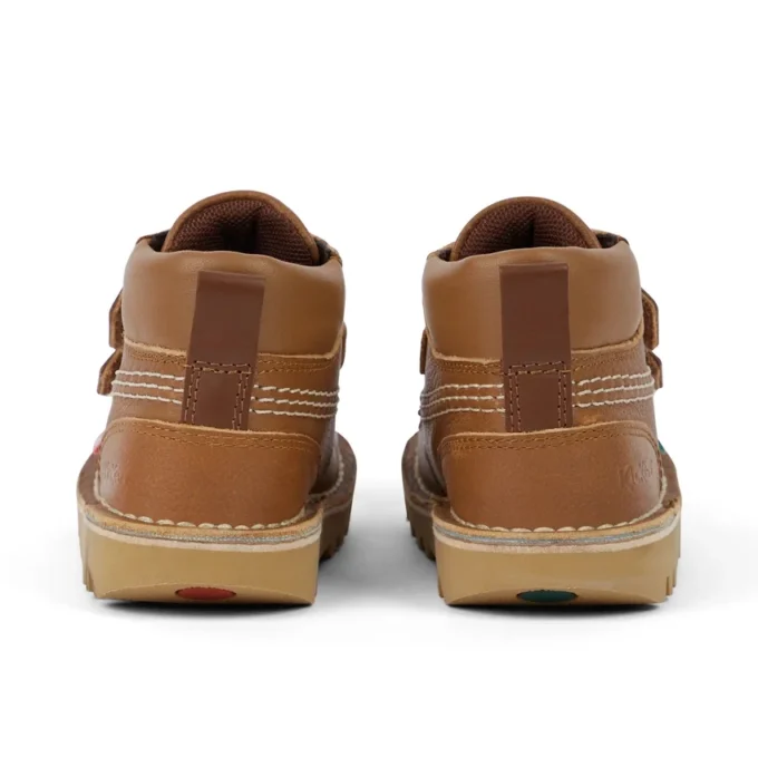 Kick Hi Roll en cuir beige unisexe pour tout-petits