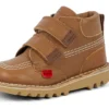 Kick Hi Roll en cuir beige unisexe pour tout-petits
